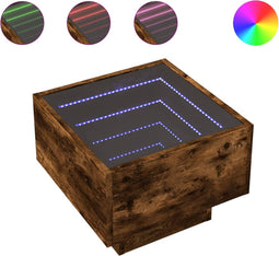 vidaXL - Nachtkastje - met - Infinity - LED - 40x40x30 - cm - gerookt - eikenkleurig