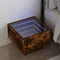 vidaXL - Nachtkastje - met - Infinity - LED - 40x40x30 - cm - gerookt - eikenkleurig