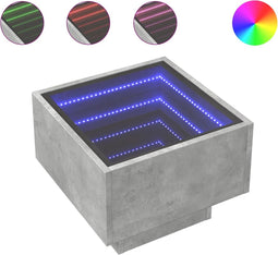 vidaXL - Nachtkastje - met - Infinity - LED - 40x40x30 - cm - betongrijs