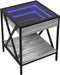vidaXL - Nachtkastje - met - Infinity - LED - 40x40x49 - cm - grijs - sonoma - eiken