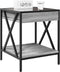 vidaXL - Nachtkastje - met - Infinity - LED - 40x40x49 - cm - grijs - sonoma - eiken