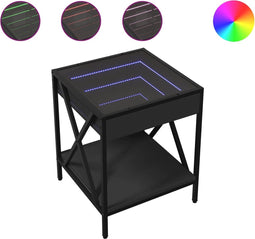 vidaXL - Nachtkastje - met - Infinity - LED - 40x40x49 - cm - zwart