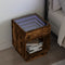 vidaXL - Nachtkastje - met - Infinity - LED - 40x40x50 - cm - bruin - eikenkleurig