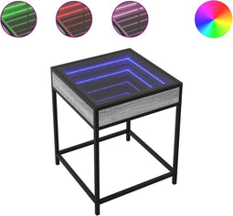 vidaXL - Nachtkastje - met - Infinity - LED - 40x40x51 - cm - grijs - sonoma - eiken