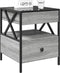 vidaXL - Nachtkastje - met - Infinity - LED - 40x40x51 - cm - grijs - sonoma - eiken