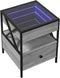 vidaXL - Nachtkastje - met - Infinity - LED - 40x40x51 - cm - grijs - sonoma - eiken