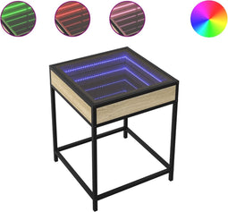 vidaXL - Nachtkastje - met - Infinity - LED - 40x40x51 - cm - sonoma - eikenkleurig