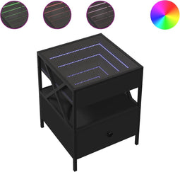 vidaXL - Nachtkastje - met - Infinity - LED - 40x40x51 - cm - zwart