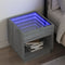 vidaXL - Nachtkastje - met - Infinity - LED - 50x50x50 - cm - grijs - sonoma - eiken