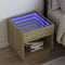 vidaXL - Nachtkastje - met - Infinity - LED - 50x50x50 - cm - sonoma - eikenkleurig