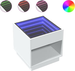 vidaXL - Nachtkastje - met - Infinity - LED - 50x50x50 - cm - wit