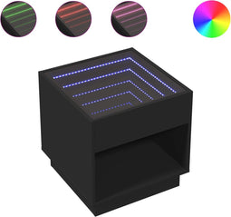 vidaXL - Nachtkastje - met - Infinity - LED - 50x50x50 - cm - zwart