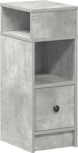 vidaXL - Nachtkastje - met - lade - 25x31x66 - cm - betongrijs