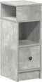 vidaXL - Nachtkastje - met - lade - 25x31x66 - cm - betongrijs