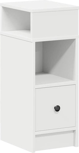 vidaXL - Nachtkastje - met - lade - 25x31x66 - cm - wit
