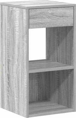 vidaXL - Nachtkastje - met - lade - 35x34x66,5 - cm - grijs - sonoma - eikenkleurig