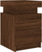 vidaXL - Nachtkastje - met - LED-verlichting - 35x39x55 - cm - bruin - eikenkleur