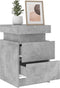 vidaXL - Nachtkastje - met - LED-verlichting - 35x39x55 - cm - betongrijs