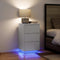 vidaXL - Nachtkastje - met - LED-verlichting - 38x34x65 - cm - wit
