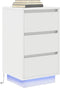 vidaXL - Nachtkastje - met - LED-verlichting - 38x34x65 - cm - wit