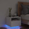 vidaXL - Nachtkastje - met - LED-verlichting - 40x39x37 - cm - wit