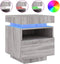 vidaXL - Nachtkastje - met - LED-verlichting - 40x39x48,5 - cm - grijs - sonoma