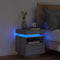 vidaXL - Nachtkastje - met - LED-verlichting - 40x39x48,5 - cm - grijs - sonoma