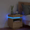 vidaXL - Nachtkastje - met - LED-verlichting - 40x39x48,5 - cm - sonoma - eikenkleur