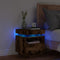 vidaXL - Nachtkastje - met - LED-verlichting - 40x39x48,5 - cm - gerookt - eiken