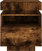 vidaXL - Nachtkastje - met - LED-verlichting - 40x39x48,5 - cm - gerookt - eiken