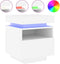 vidaXL - Nachtkastje - met - LED-verlichting - 40x39x48,5 - cm - wit