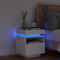 vidaXL - Nachtkastje - met - LED-verlichting - 40x39x48,5 - cm - wit