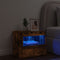 vidaXL - Nachtkastje - met - LED-verlichting - 50x40x45 - cm - gerookt - eikenkleur