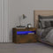vidaXL - Nachtkastje - met - LED-verlichting - 60x35x40 - cm - gerookt - eikenkleur