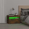 vidaXL - Nachtkastje - met - LED-verlichting - 60x35x40 - cm - gerookt - eikenkleur