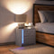 vidaXL - Nachtkastje - met - LED-verlichting - bewerkt - hout - grijs - sonoma
