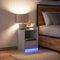 vidaXL - Nachtkastje - met - LED-verlichting - bewerkt - hout - grijs - sonoma