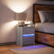 vidaXL - Nachtkastje - met - LED-verlichting - bewerkt - hout - grijs - sonoma