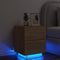 vidaXL - Nachtkastje - met - LED-verlichting - bewerkt - hout - sonoma - eikenkleur