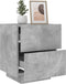 vidaXL - Nachtkastje - met - LED-verlichting - bewerkt - hout - betongrijs
