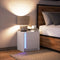 vidaXL - Nachtkastje - met - LED-verlichting - bewerkt - hout - wit