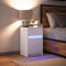 vidaXL - Nachtkastje - met - LED-verlichting - bewerkt - hout - wit