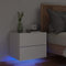 vidaXL - Nachtkastje - met - LED-verlichting - wandgemonteerd - wit