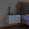 vidaXL - Nachtkastje - met - LED-verlichting - wandgemonteerd - wit