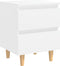 vidaXL - Nachtkastje - met - massief - grenenhouten - poten - 40x35x50 - cm - wit