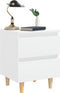 vidaXL - Nachtkastje - met - massief - grenenhouten - poten - 40x35x50 - cm - wit