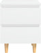 vidaXL - Nachtkastje - met - massief - grenenhouten - poten - 40x35x50 - cm - wit