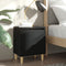 vidaXL - Nachtkastje - met - massief - houten - poten - 40x30x50 - cm - zwart