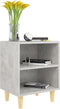 vidaXL - Nachtkastje - met - massief - houten - poten - 40x30x50 - cm - betongrijs
