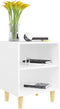 vidaXL - Nachtkastje - met - massief - houten - poten - 40x30x50 - cm - wit